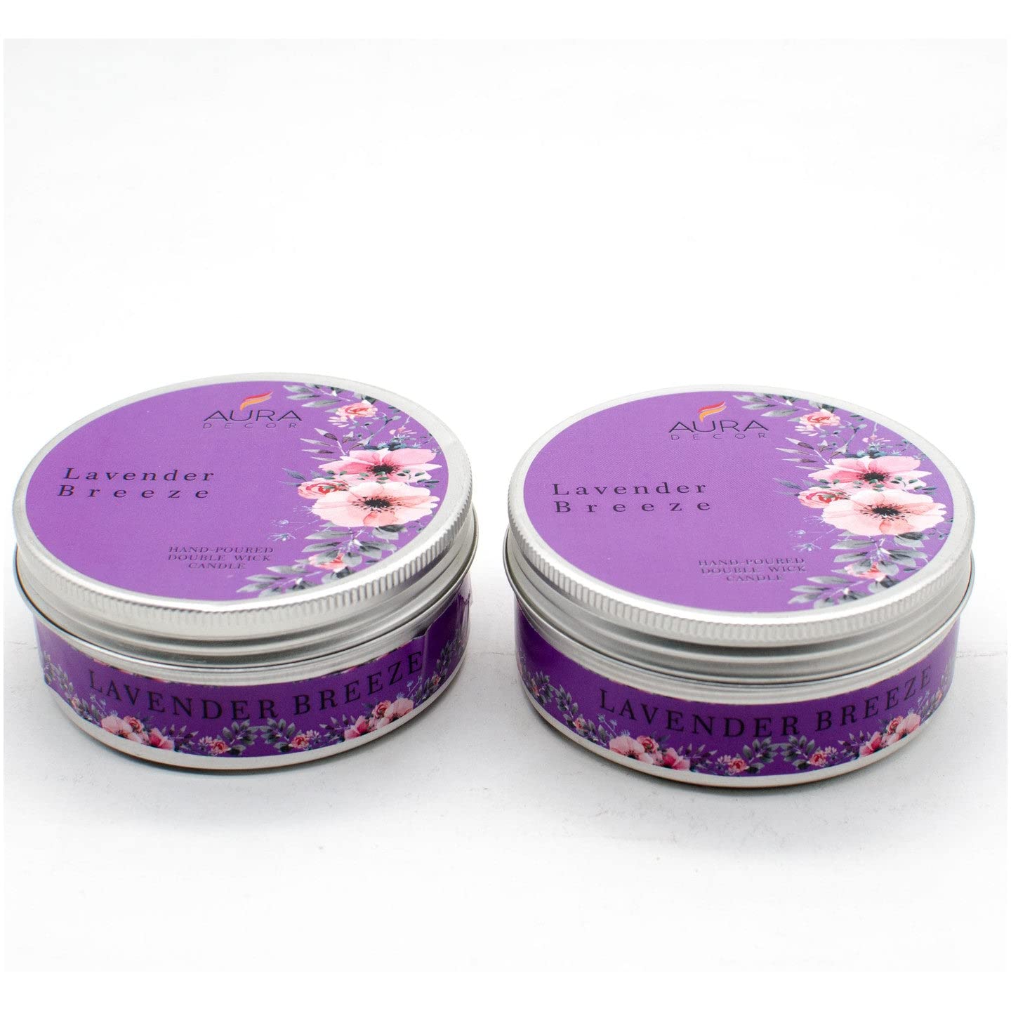 LAVENDER BREEZE DOUBLE WICK FRAGRANCE TIN CANDLE SET OF 2 BEST FOR MOTHER'S GIFT
