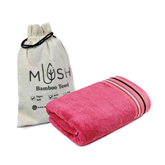Mush Designer Bamboo Bath Towel 600 Gsm | Ultra Soft, Absorbent & Quick Dry Bath Towel - Ruby Red