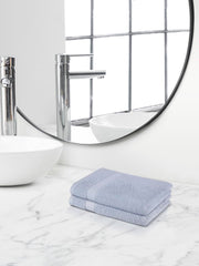 Himeya 100% Cotton Large Size Hand Towels 400 Gsm (Cloudy Grey) - 2 Piece