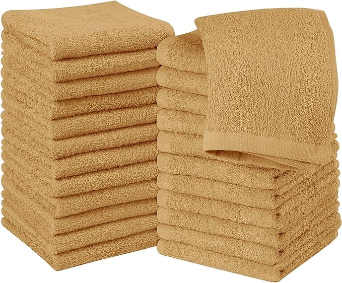 Jenny Denial 100% Cotton Soft Face Towel 1300 Gsm | Super Absorvent & Quick Dry - Pack Of 10 Pcs (Beige)