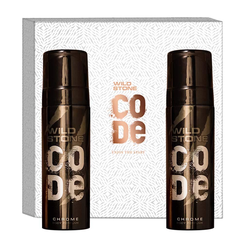 Wild Stone Code Chrome Men Body Perfume 240ml 8.1 Fl.oz. Pack Of 2 | Best Suited For Officewear