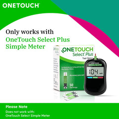 OneTouch Select Plus Test Strips - Pack Of 50 Strips | Blood Sugar Test Machine Testing Strips - Global Iconic Brand | For Use With OneTouch Select Plus Simple Glucometer