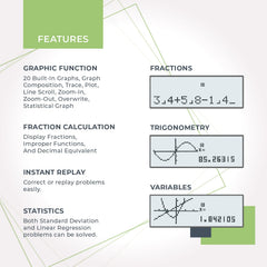 Scientific Graphic Calculator – Catiga CS121 - Scientific And Engineering Calculator - Programmable System (Blue) | 280 Functions-including Fractions, Statistics, Complex Number Calculations