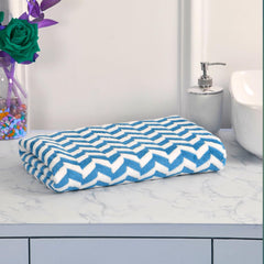 Hovent Microfiber Bath Towel 350 Gsm | Super Soft Absorbent Large Size Bath Towel (Blue & White)