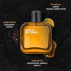 Wild Stone Night Rider Eau De Parfum For Men 100ml 3.4 Fl.oz. | Long Lasting Fragrance