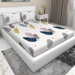 Presents Bedsheet For Double Bed With 2 Pillow Covers | Size - 90 X 100 Inches, White | Light Weight, Suitable For All Seasons & Easy To Wash