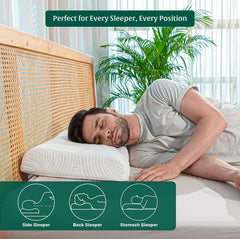 Cervical Pillow, For Neck Pain & Shoulder Pain Relief, White - King Size | Memory Foam Pillow For Sleeping, Orthopedic Contour Pillow For Spondylitis | Neck Support, Medical Pillow - Pack Of 2