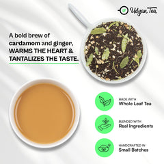 Udyan Tea Bombay Cutting Chai - 250gm, 8.8 Ounce | Strong Masala Tea With Ginger & Cardamom - Authentic & Refreshing Elaichi Adrak Chai | High Caffeine Tea Leaf