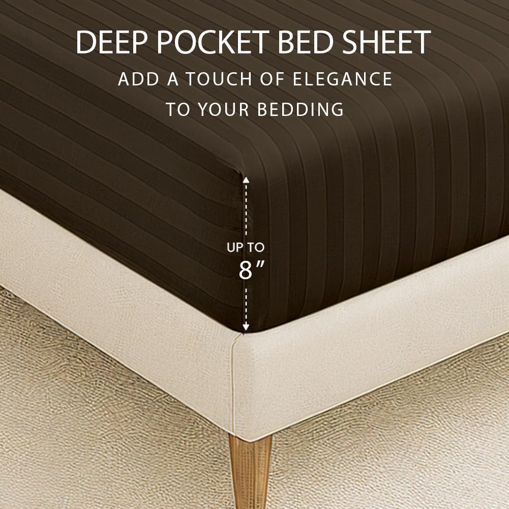 100% Cotton 1 Double Bedsheet For King Size With 2 Pillow Covers | 78 X 72 Inches, Dark Brown - 130 Thread Count Soft & Comfortable | Ideal For Guest Room, Hotel