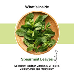 Blue Tea Spearmint Herbal Tea - 30 Tea Bags, Zipper Packaging | Reduces Facial Hair, Balances Hormones, Supports Digestion - Caffeine Free Dried Loose Leaf