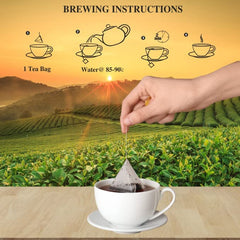 San-Cha Chamomile White Tea - 25gm, 0.8 Ounce, 25 Pyramid Tea Bags | Hand Plucked & Hand Rolled - Low Caffeine, Richest In Antioxidants