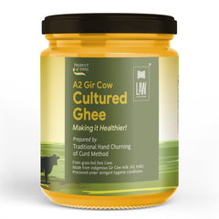 100% Natural A2 Gir Desi Cow Cultured Ghee By Looms & Weaves | Healthy & Delicious Nutrients Pure Desi Ghee Perfect For Protact Eyesight | 1 Litre (500ml * 2) 33.8 Ounce | Jar Pack