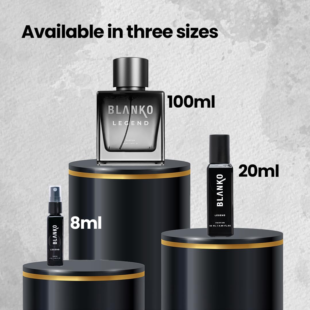 Blanko Legend Time Lock Technology Parfum 8ml 0.27 Fl.oz. | Longest Lasting Men Perfume | Travel Friendly Pocket Perfume