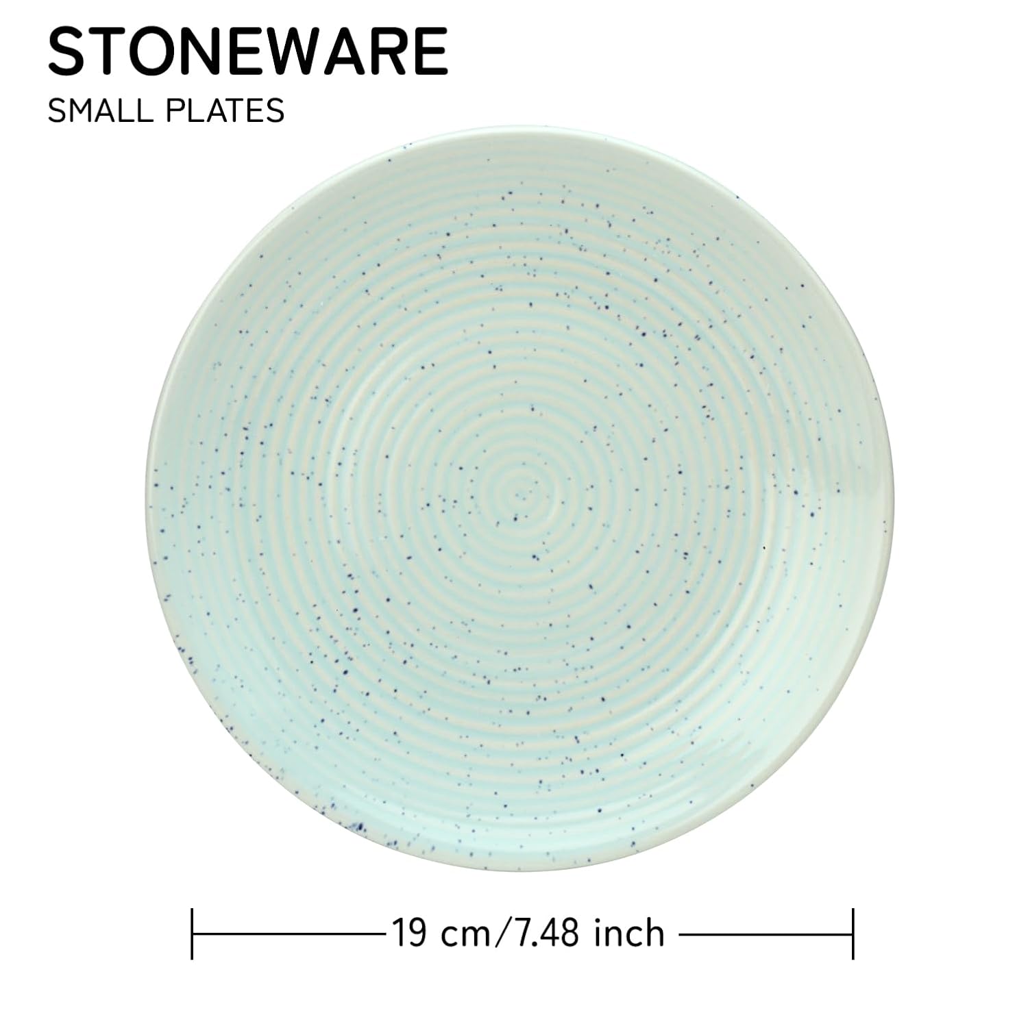 Ceramic Handcrafted Serving Small Plates Set Of 4 - 7 Inch, Mint-Green | Hand Painted, Stoneware - Dinnerware | Scratch Resistant, Microwave & Dishwasher Safe