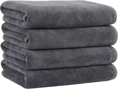 Maxoshine Microfiber Hand Towel 600 Gsm | Multipurpose Cleaning Cloth For Glasswares Car Bike Cleaning-Highly Absorbent Lint And Streak Free Microfiber Cloth | Pack Of 4 (Grey)