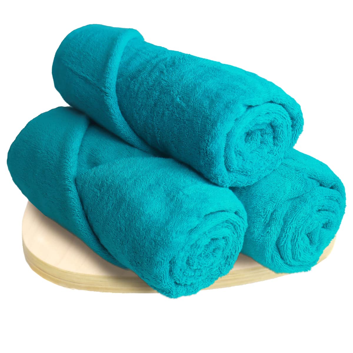 Heelium Bamboo Bath Towel 1500 Gsm | Ultra Absorbent 3x Softer Than Cotton Towels (Teal)- Pack Of 3