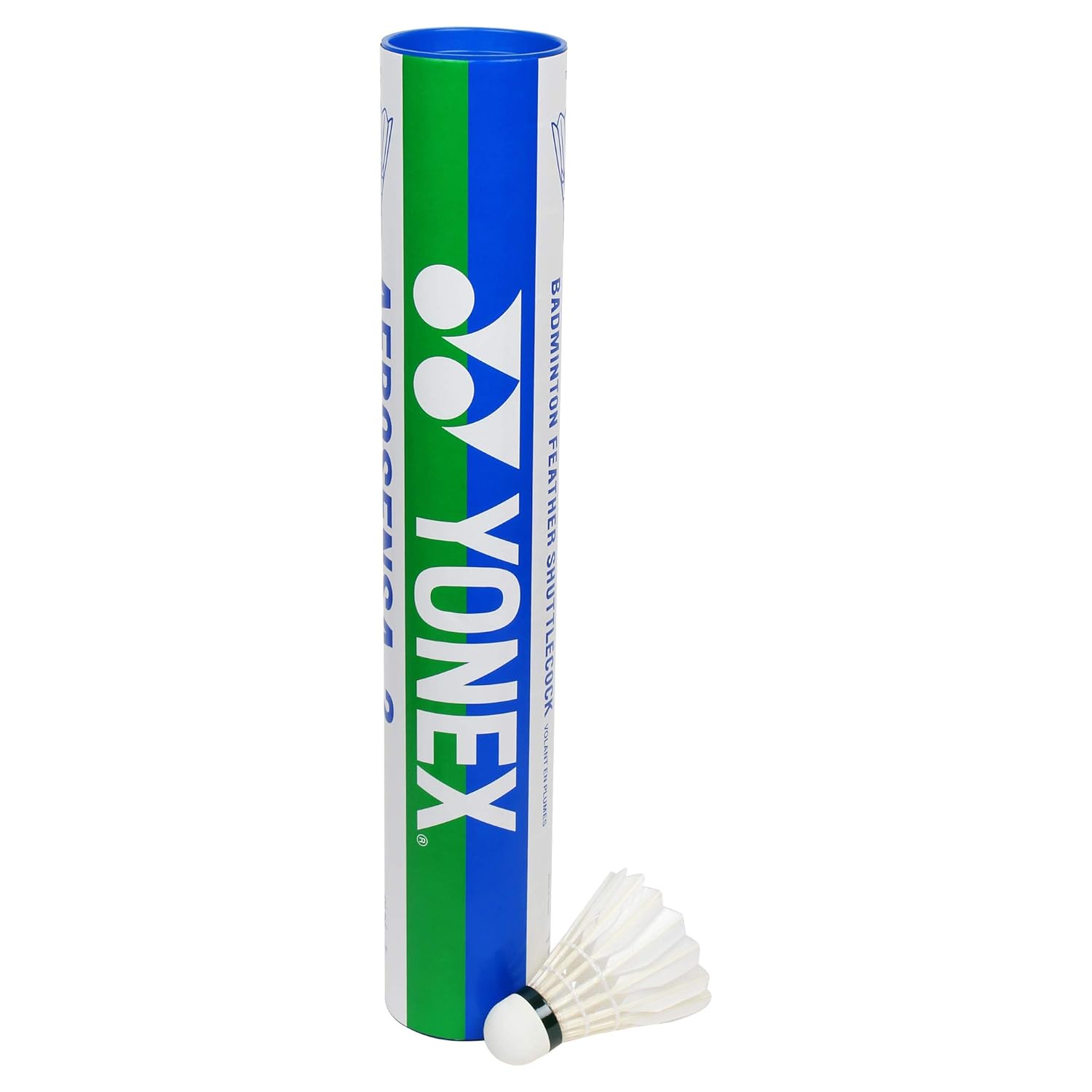 Yonex Aerosensa 2 Badminton Feather Shuttlecock , White , 12 in one | 100% Solid Cork At The Base