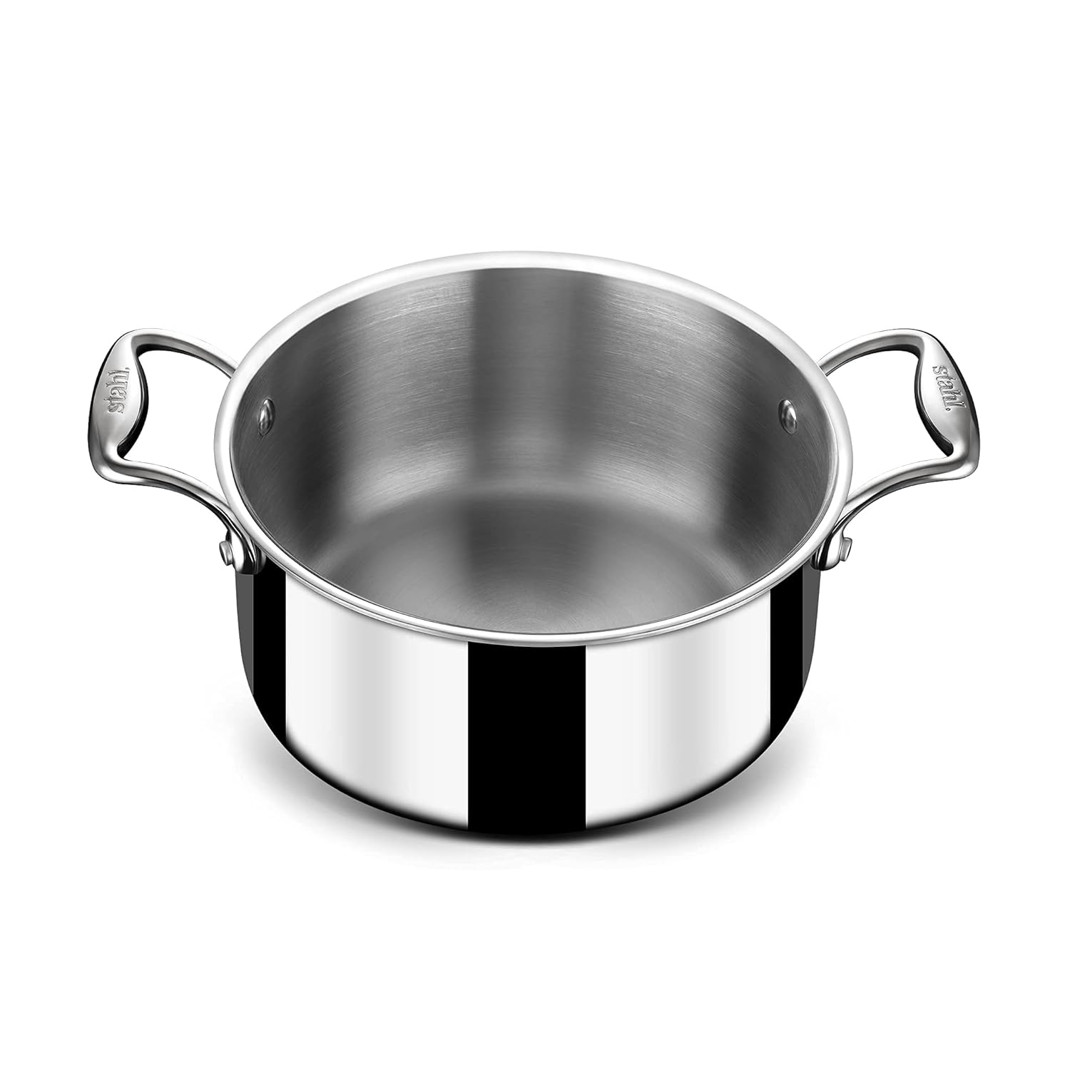 Artisan Triply Stainless Steel Casserole With Lid 22cm, 3.8 Liters - Serves 5 People | Silver Stainless Steel Casserole