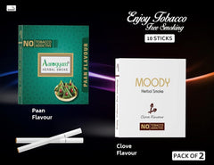 Aarogyam Herbals Pack Of 2 Flavours 100% Tobacco & Nicotine Free Cigarette For Relieve Stress & Mood Enhance Product, Paan - Moody Clove
