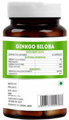 Vitawin Ginkgo Biloba For Brain Tonic, Herbal Nutrition Supplement, Natural, Helps To Improve Memory, Focus & Concentration | 60 Veg Capsules 100gm 0.2lbs
