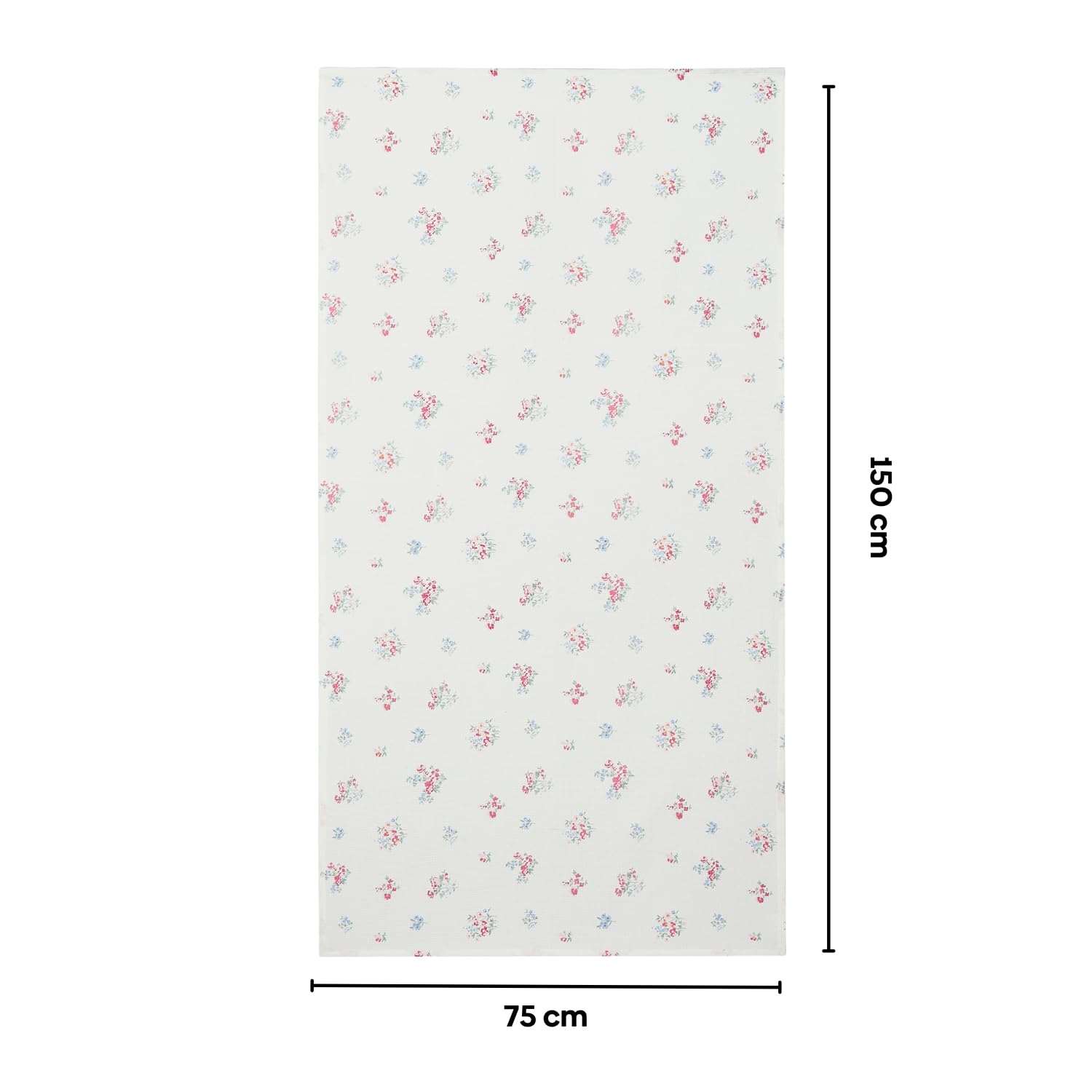 Haus & Kinder Regalia Waffle Bath Towel 400 Gsm | Honeycomb Large Size Bathing Towels | Floral Drift White