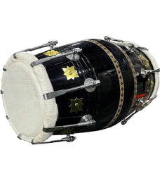 Professional Classical Dholak Nut & Bolt With Bag & Belt - Black | Dholak For Festival, Wedding, Satsang - Very Easy To Tune