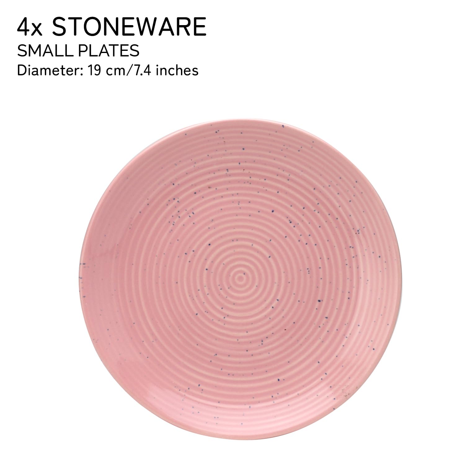 Ceramic Handcrafted Serving Handmade Small Quarter Plates Set Of 4, Blush Pink - Diameter: 7.4 Inch | Stoneware - Dinnerware, Scratch Resistant, Microwave & Dishwasher Safe