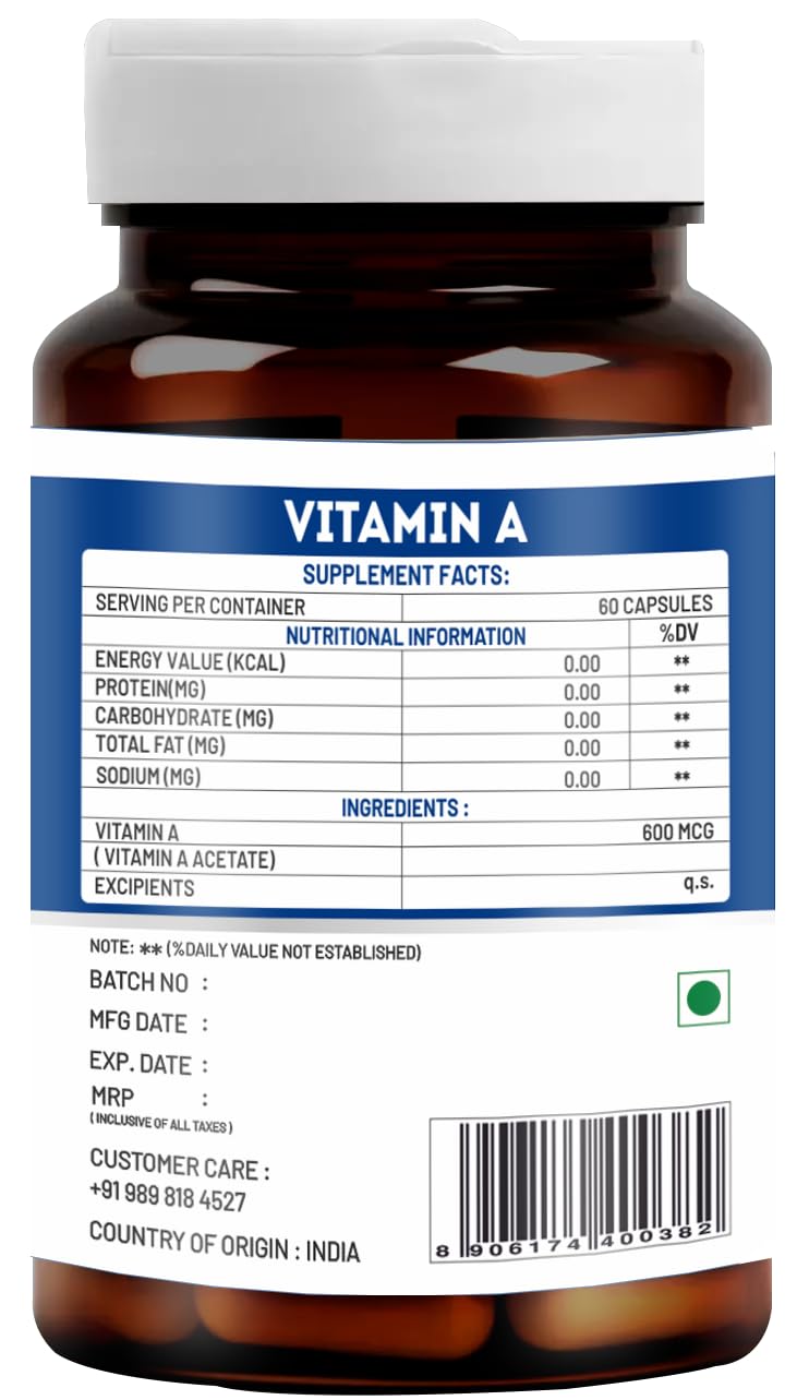 Vitawin Eye Care & Healthy Vision Capsules, Ultimate Health & Nutrition Supplements, 500 Mg | Bilberry , 60 Veg Capsules 100gm 0.2lbs