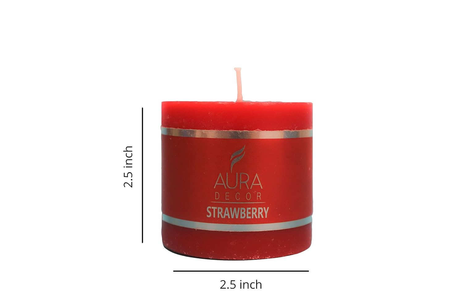 STRAWBERRY FRAGRANCE PILLAR CANDLE 2.5 INCH PACK OF 2 BEST FRAGRANCE CANDLES