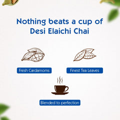 Society One Minute Tea Elaichi Flavor Instant Tea Premix - 1 Kg Pouch, 35.2 Ounce | Made With Cardamom - Low Caffeine Chai Patti | Homemade Recipe Flavored Instant Tea