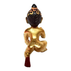 Ashtadhatu Brass Laddu Gopal Idol, Designing & Painting Bal Gopal, Gold, Metal Idol - 5 Inch Height, Handmade, Laddu Gopal Kishan, Baby Krishna, Thakur Ji Murti, Statue