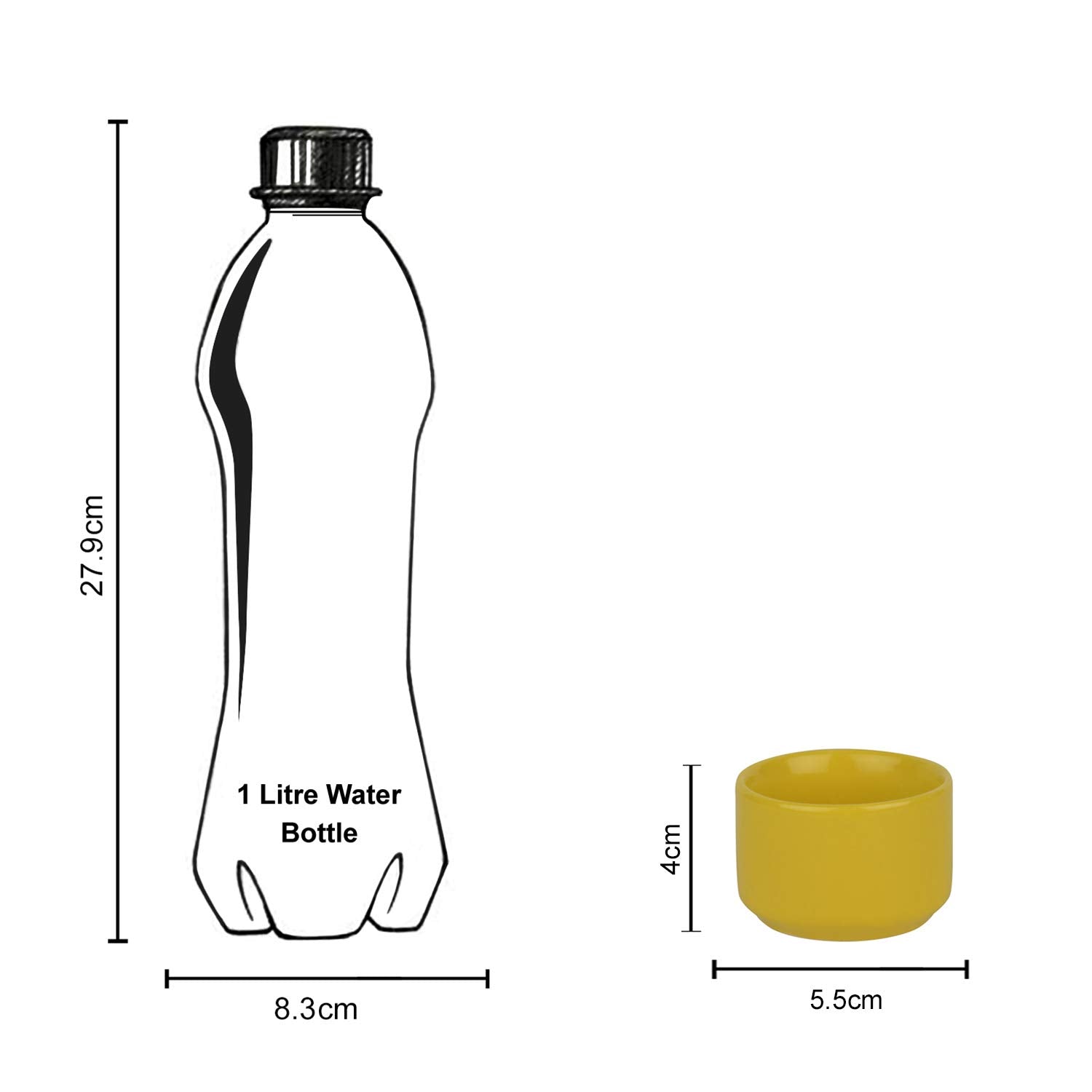 Hand Glazed Ceramic Dip Bowls Set Of 2 - 60ml Each, Yellow | Chutney Bowls, Ketchup Bowls - Pickle Serving Bowls