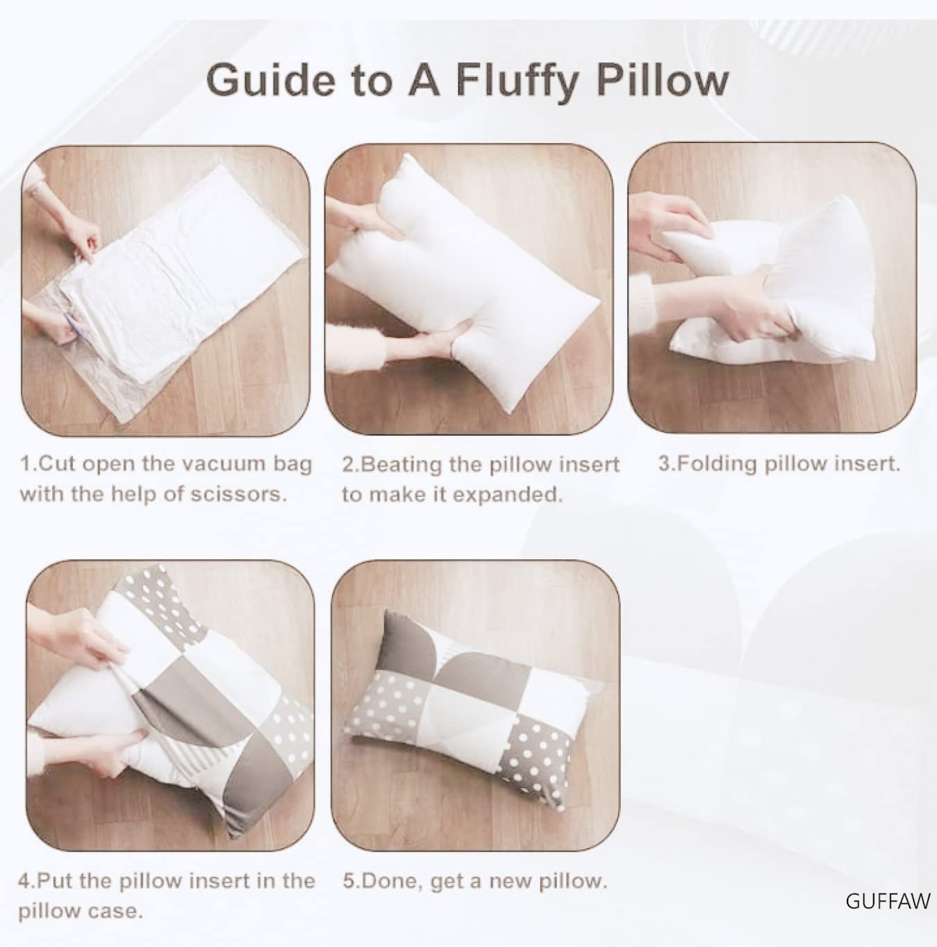 Polyester Microfiber Pillow Filler Combo, For Bedroom, Bed Pillow, King Size - 18 X 28 Inch | Neck Support, For Side, Back & Stomach Sleeper | Useful For Everyone, Washable - Pack Of 8