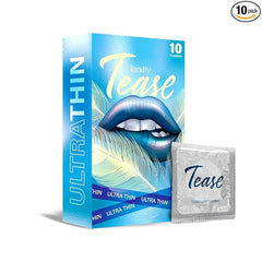 Kindly Tease Ultra Thin Condoms For Men, Pack Of 10 Paraben Free, Safe & Comfortable Protection