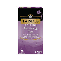Twinings Origins Darjeeling Tea - 50gm, 1.7 Ounce, 25 Envelope Tea Bags | Delicate & Subtle Black Tea - Light Strength Premium Black Tea, High Caffeine