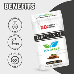 Herbal Cigarettes 100% Tobacco & Nicotine Free Combo Pack Of Menthol, Original, Paan & Mix Fruit Flavour Smoke (10 Sticks Each) Made With Ayurvedic Herbs, Tobacco Alternatives - Non Addictive