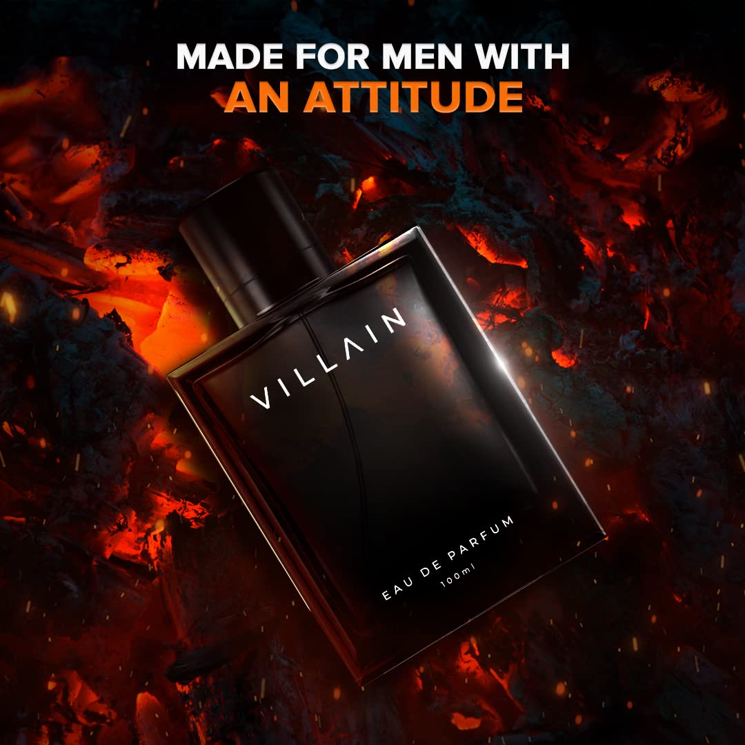 Villain Black Eau De Parfum For Men 100ml 3.4 Fl.oz. Masculine Luxury Fragrance | Long Lasting | Party Wear