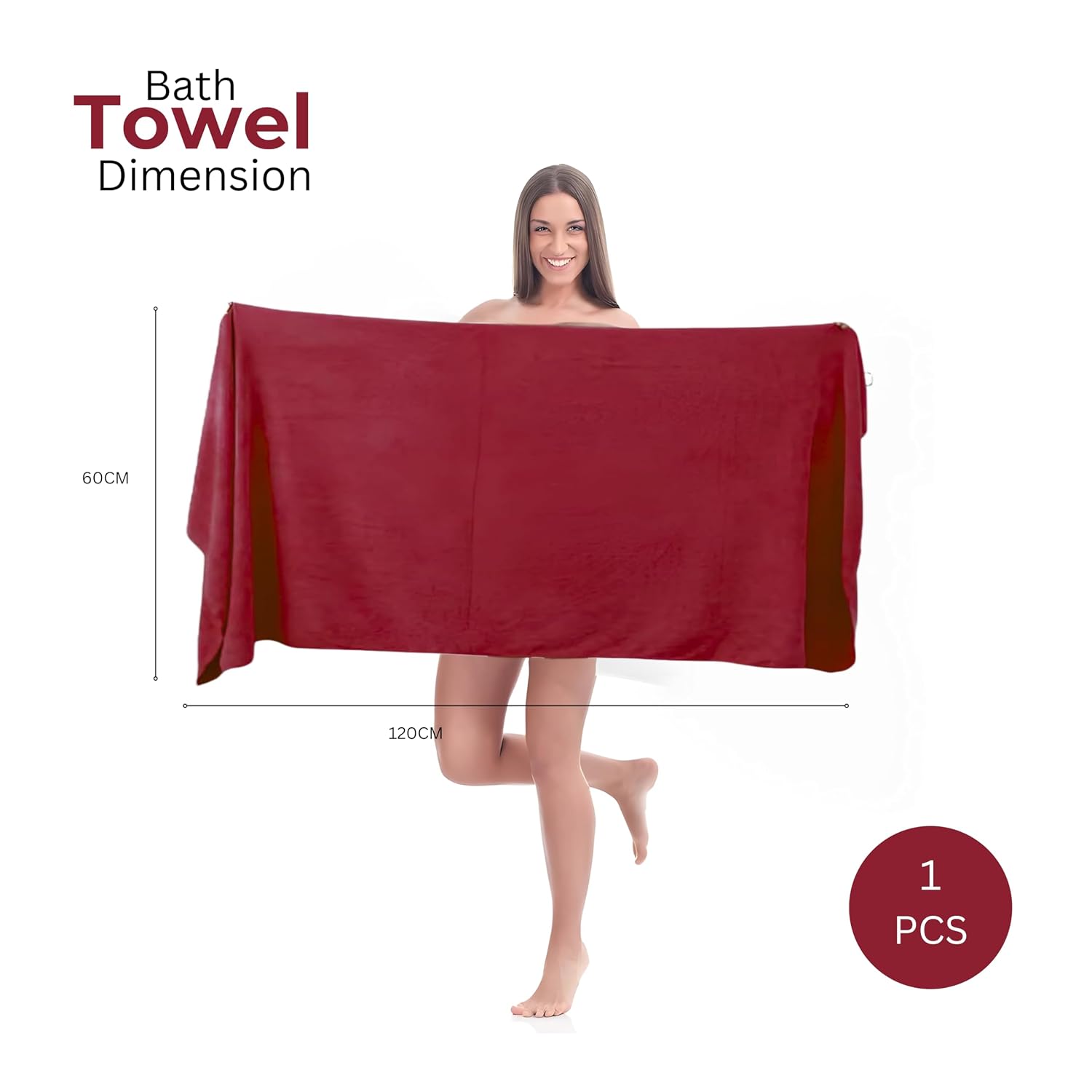 Black Gold The Finer Touch Premium Microfiber Bath Towel 800 Gsm | Ultra Soft & Absorbent Quick Dry Towel Lightweight Microfiber Bath Towel (Maroon) - Pack Of 2