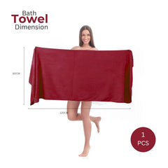 Black Gold The Finer Touch Premium Microfiber Bath Towel 800 Gsm | Ultra Soft & Absorbent Quick Dry Towel Lightweight Microfiber Bath Towel (Maroon) - Pack Of 2