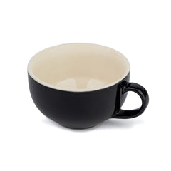 Large Ceramic Coffee Cup Set Of 2 - Black, 350ml Each | Cappuccino Cup With Glossy Finish - Large Ceramic Coffee Cup | Premium Stoneware Coffee Cup - Microwave Safe, XL Cuppa