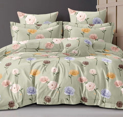 Printed King Size Double Bed Bedsheet With 2 Pillow Cover | 72 X 78 Inches, Mint Green | All Around Elastic Fitted Bedsheet | Softness & Comfortable Rest In Any Season