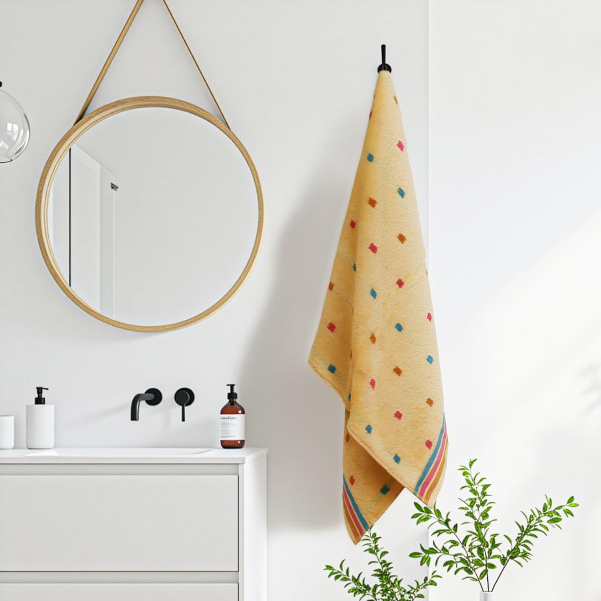 Liberty Towels Ultra Zero Twist 100% Cotton Large Size Towel 500 Gsm | Ultra Soft, Highly Absorbent, Quick Dry Bath Towel (Yellow)
