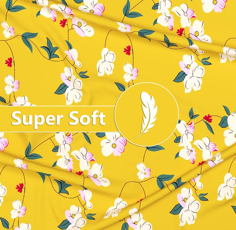 Premium Cotton Double Bedsheets With 2 King Size Pillow Covers - 72x68+6 inches, Yellow | All Around Elastic Fitted Double Bedsheet