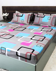 Pure Cotton Double Bed Bedsheet With 2 Pillow Covers - Size 90 X 100 Inches, Grey | Lightweight, Soft & Breathable - Perfect For Gifting On Weddings Bedsheet