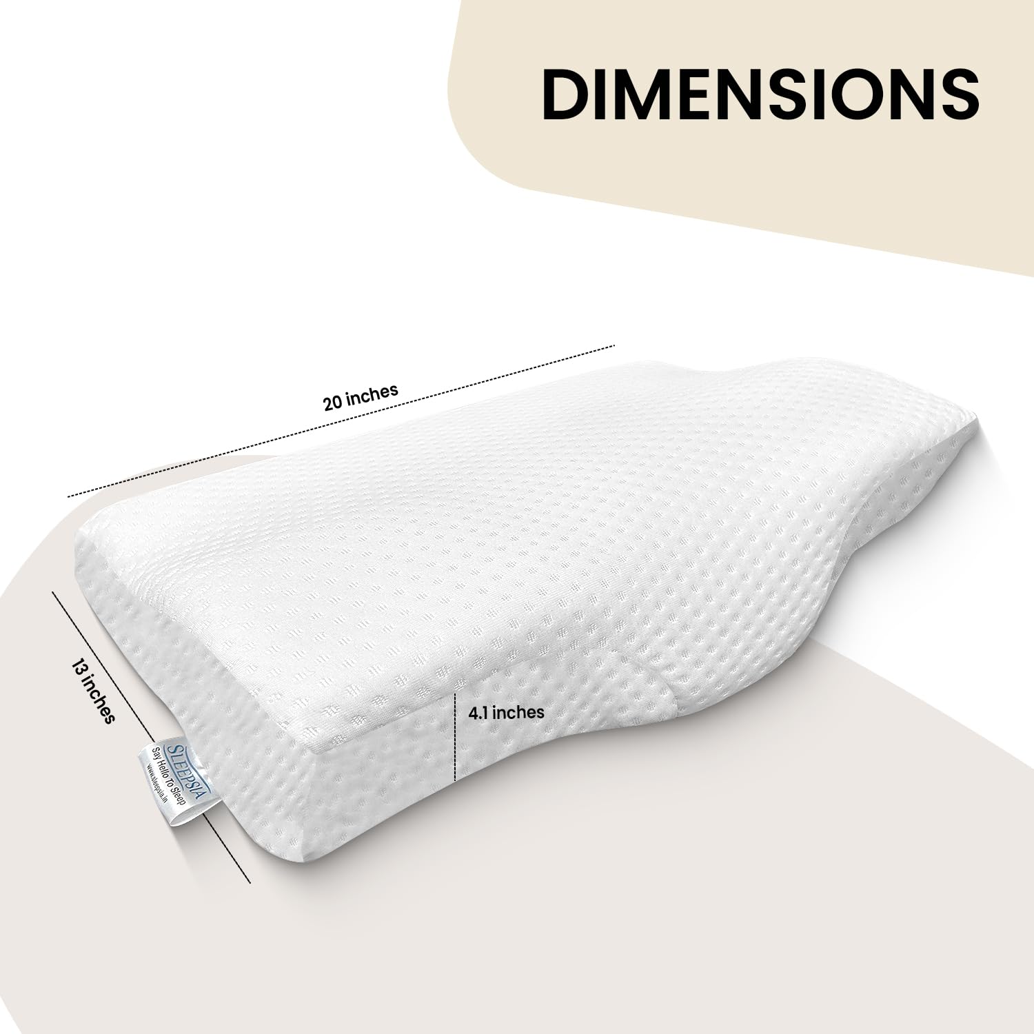 Cervical Pillow For Neck Pain & Shoulder Pain Relief, White Pillow, Memory Foam Pillow For Sleeping - Orthopedic Pillow For Spondylitis - Perfect For All Sleeping Position - Pack Of 1