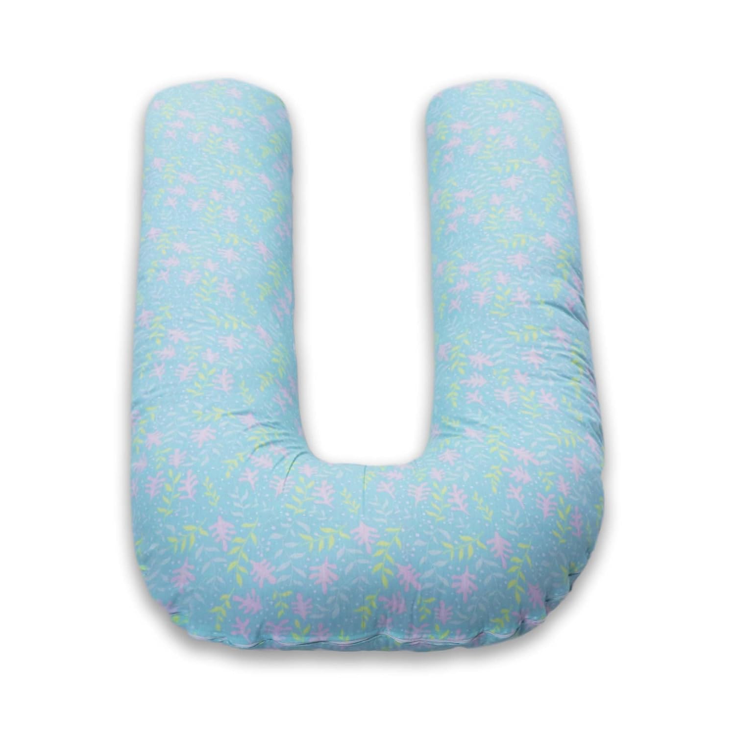 U Shaped Pregnancy Pillow, Maternity Pillow, 100% Cotton Removable Cover, Green Flora | Super Premium Pillow, Versatile Use, Pregnocare Microfibers, Breathable, Comfortable Pillow