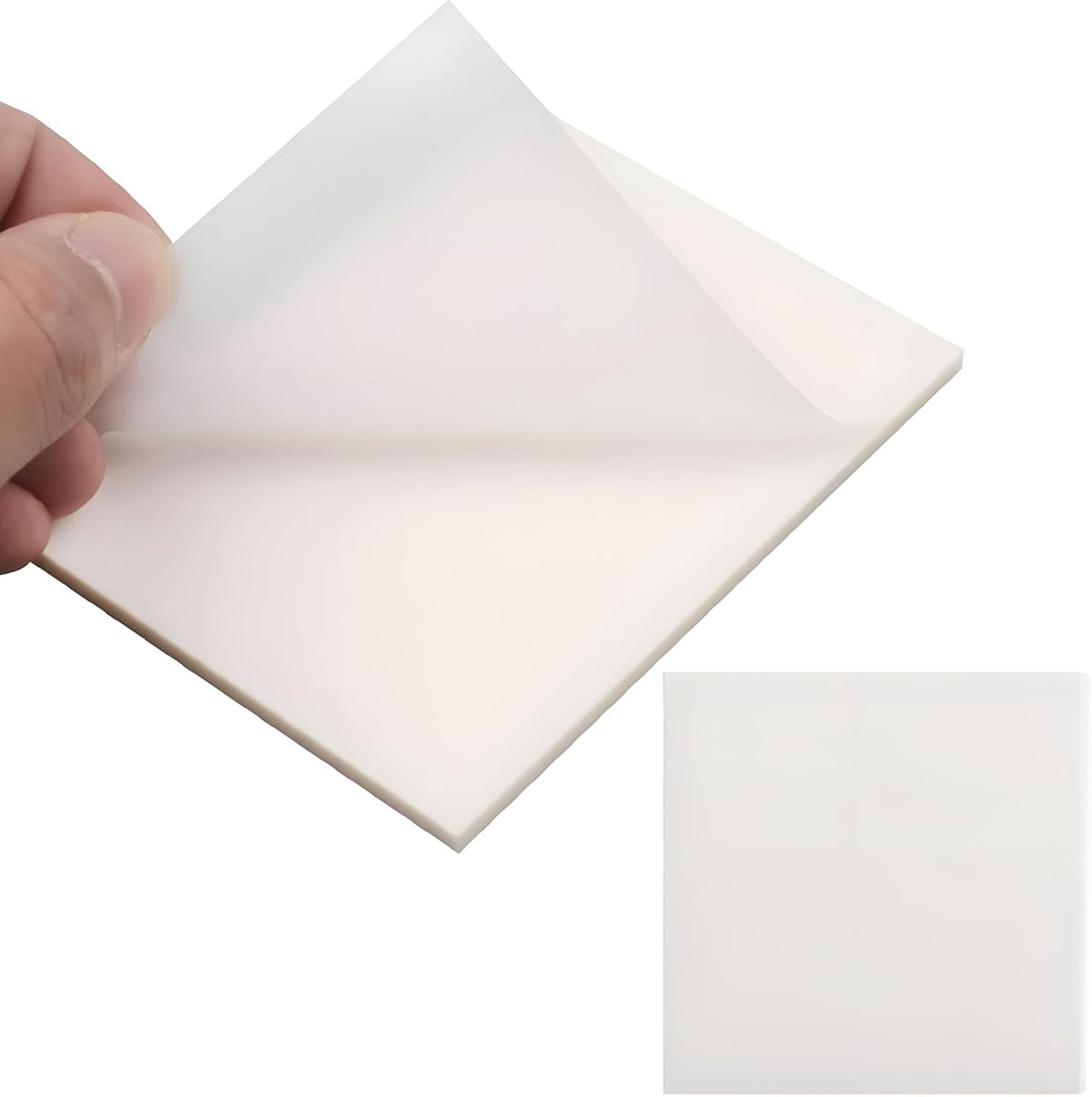 150 Sheets Transparent & Waterproof Full Self-Adhesive Sticky Notes Pad, Size 3 × 3 (White)