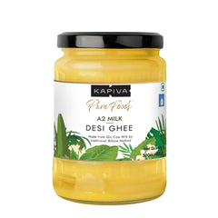Premium A2 Gir Cow Desi Ghee By Kapiva | Rich In Nutrients Calcium & Iron Pure Healthy Desi Cow Ghee Good For Heart Health | (500ml) 16.9 Ounce | Jar Pack