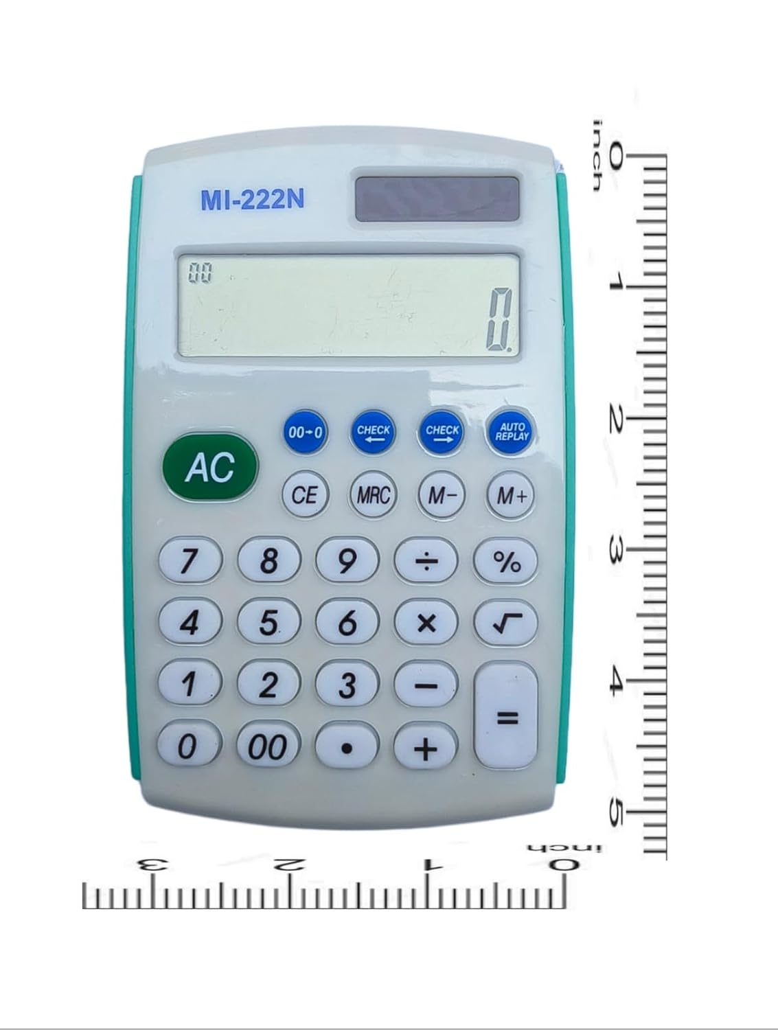 Upgrade Mi-222n Portable Calculator, 12 Digit (White) | 12-digit Display Large, Responsive Buttons | Pocket Size Calculator, Easily And Work