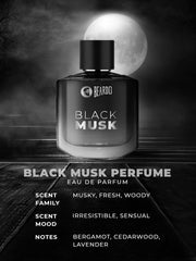 Beardo Black Musk Eau De Parfum 100ml 3.4 Fl.oz. | Best Gift For Men | Long Lasting Fragrance